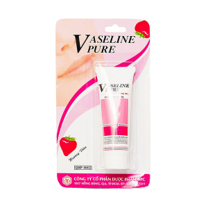 [Tuýp 10g] Kem Dưỡng Ẩm Vaseline Pure Hương Dâu Phòng Nứt Môi, Nứt Da Bàn Chân, Bàn Tay